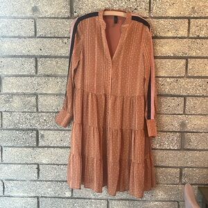 YAS peach Polka dot dress fun striped detail